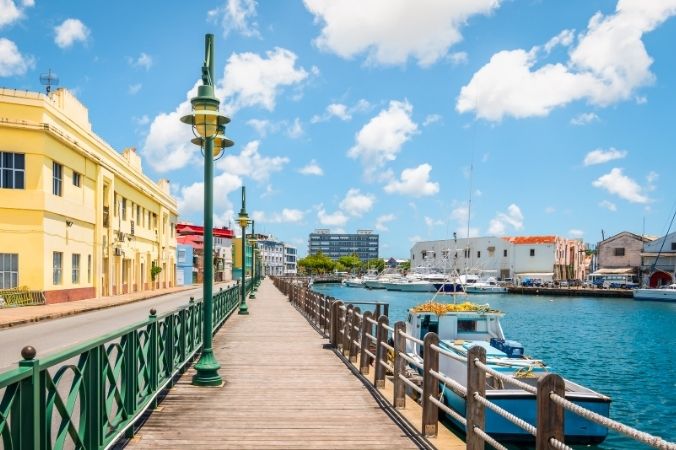 Wooden boardwalk at the Port of Bridgetown Wooden boardwalk at the Port of Bridgetown