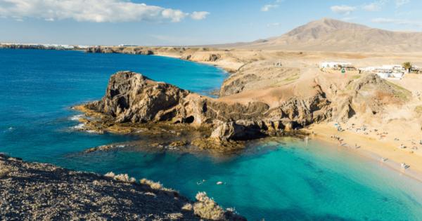 View of Lanzarote beach.