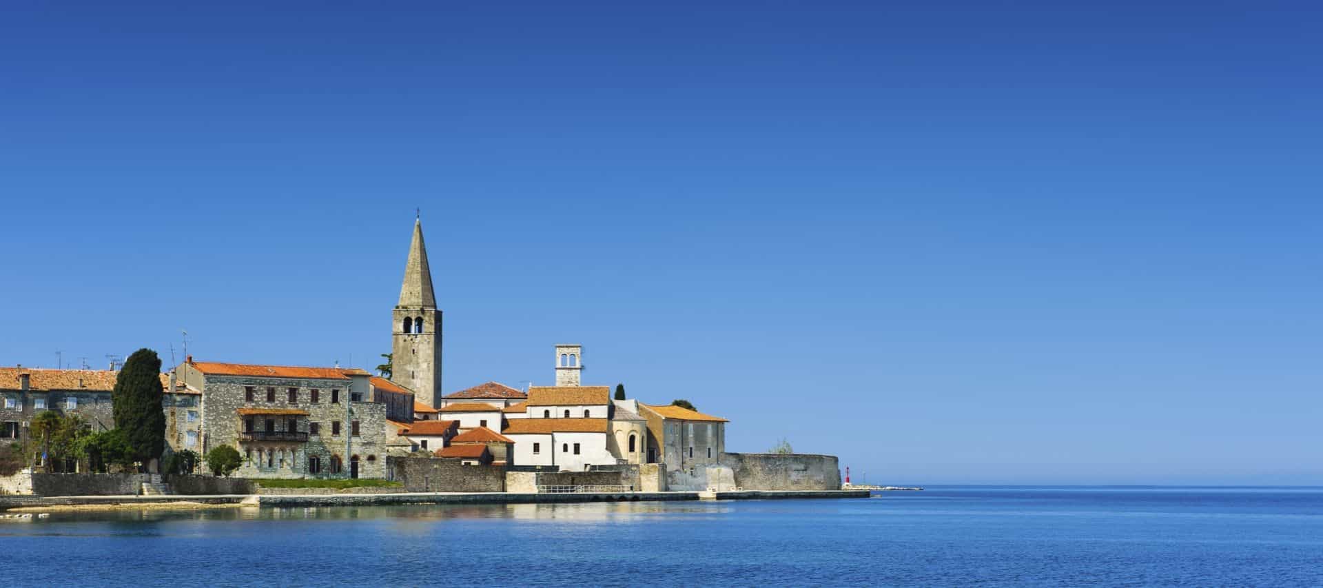 Porec - old Adriatic town in Croatia, Istria region. Popular touristic destination.