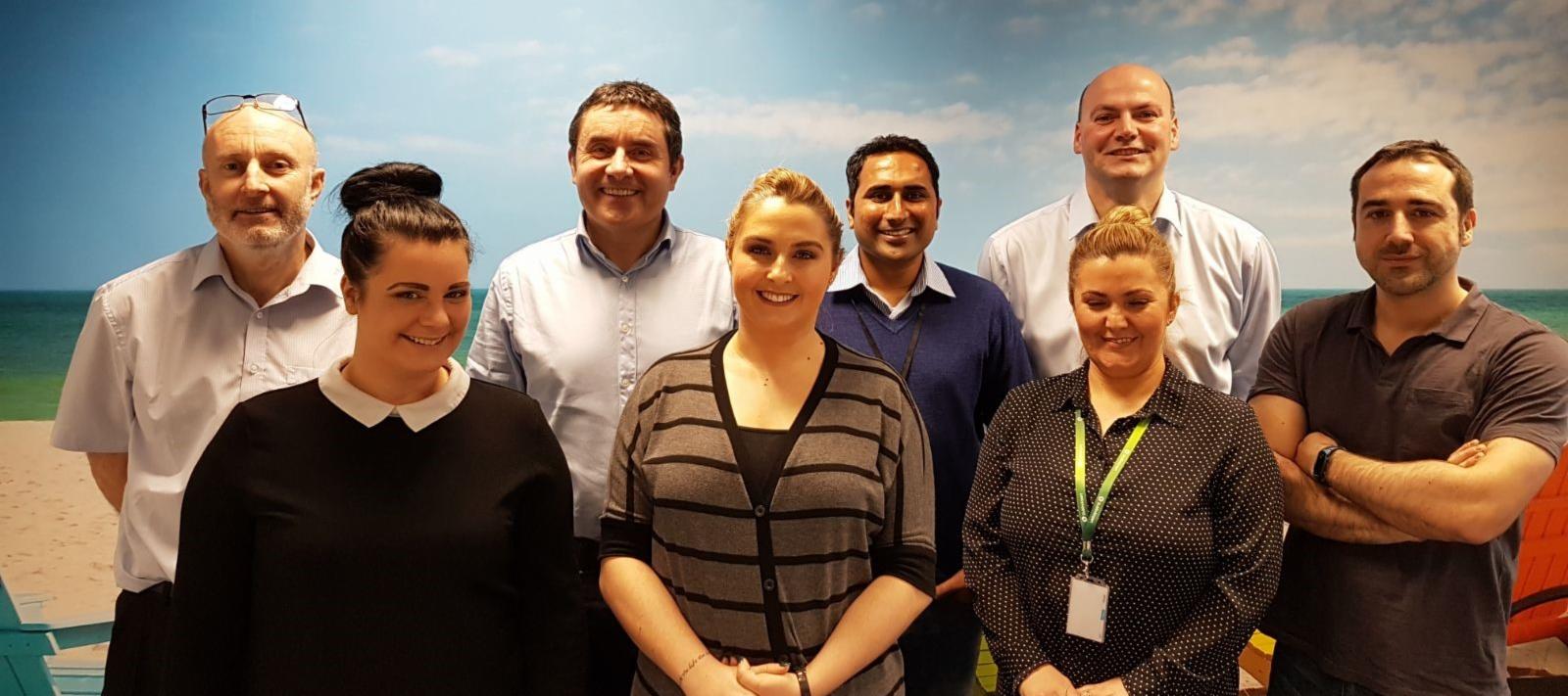 Left to right: Ian McArthur, Rachel McAnaspie, Peter Cullen, Orla Kelly, Imtiaz Abbas, Wendy McCartney, Thomas Murray and Jesus Ramos