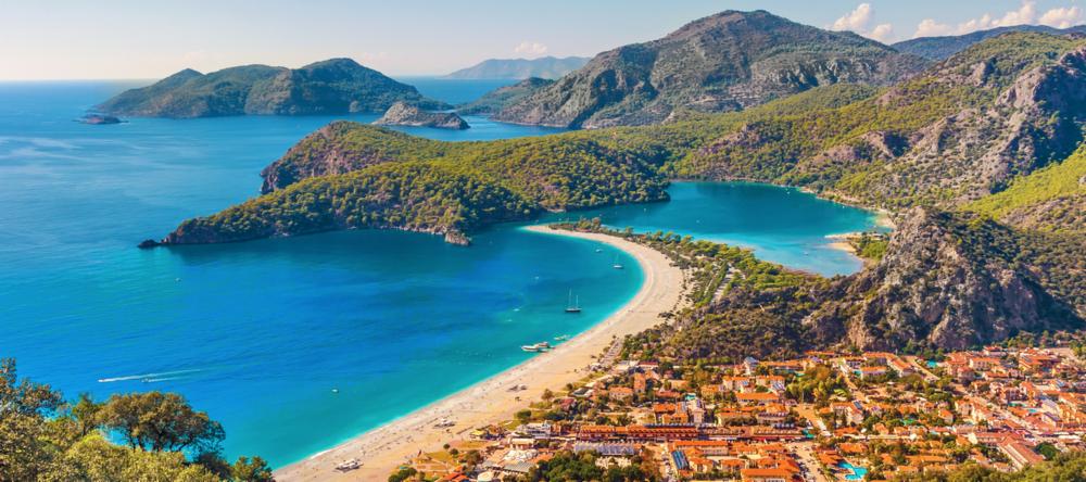 Oludeniz beach and Blue Lagoon in Dalaman Region of Turkey