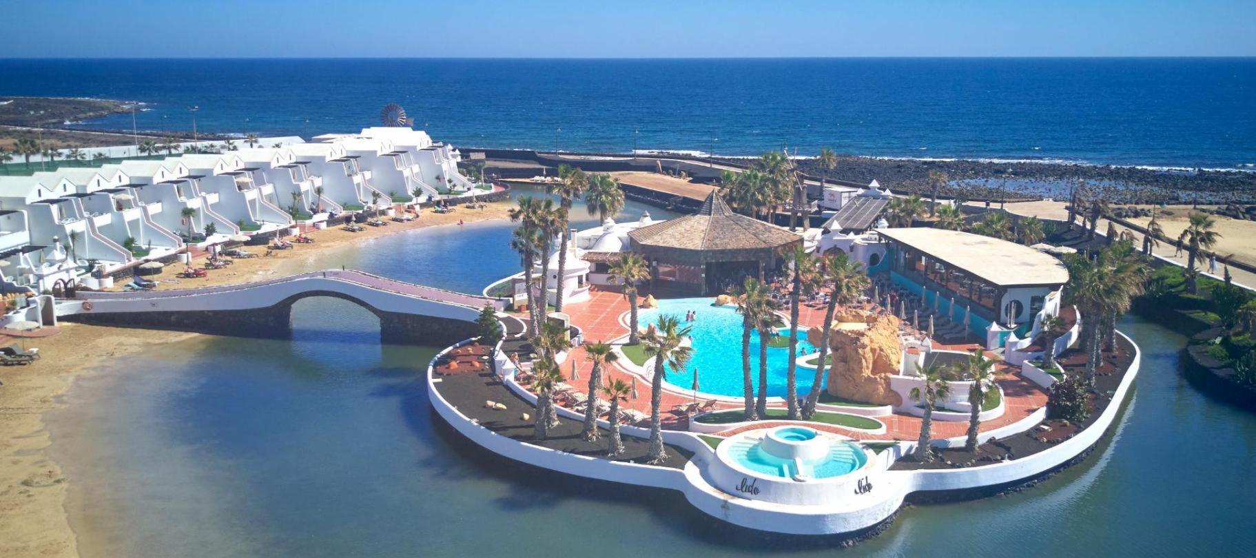 View of lagoon in Sands Beach in Costa Teguise, Lanzarote