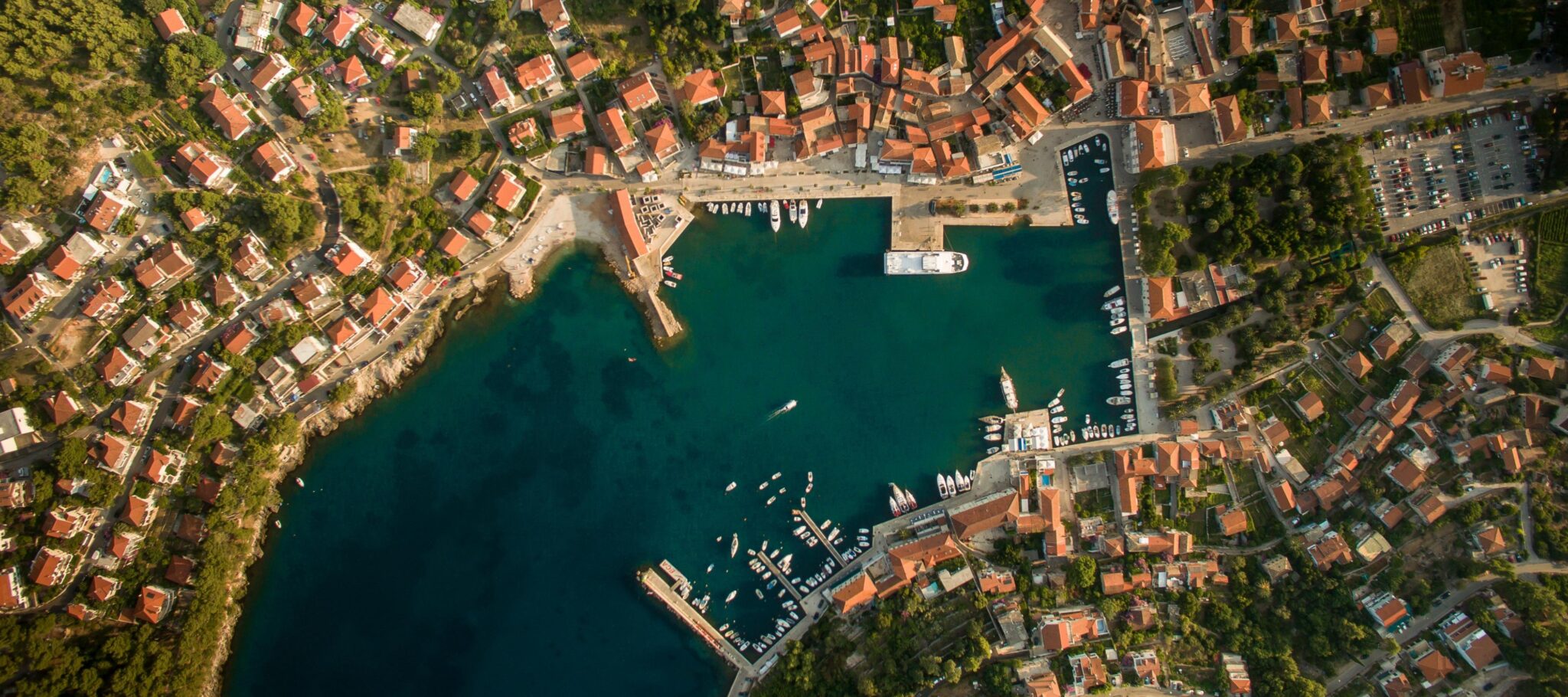 Aerial view of town in Croatia