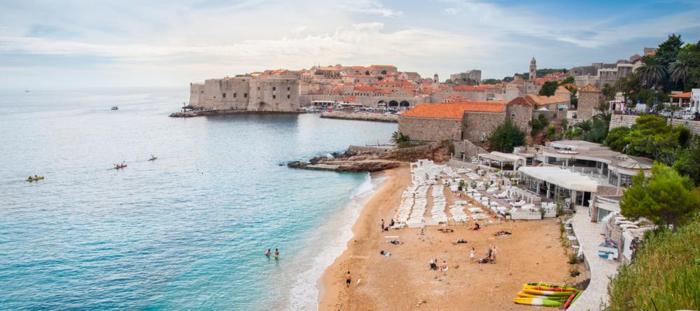 Banje Beach in Dubrovnik, Croatia