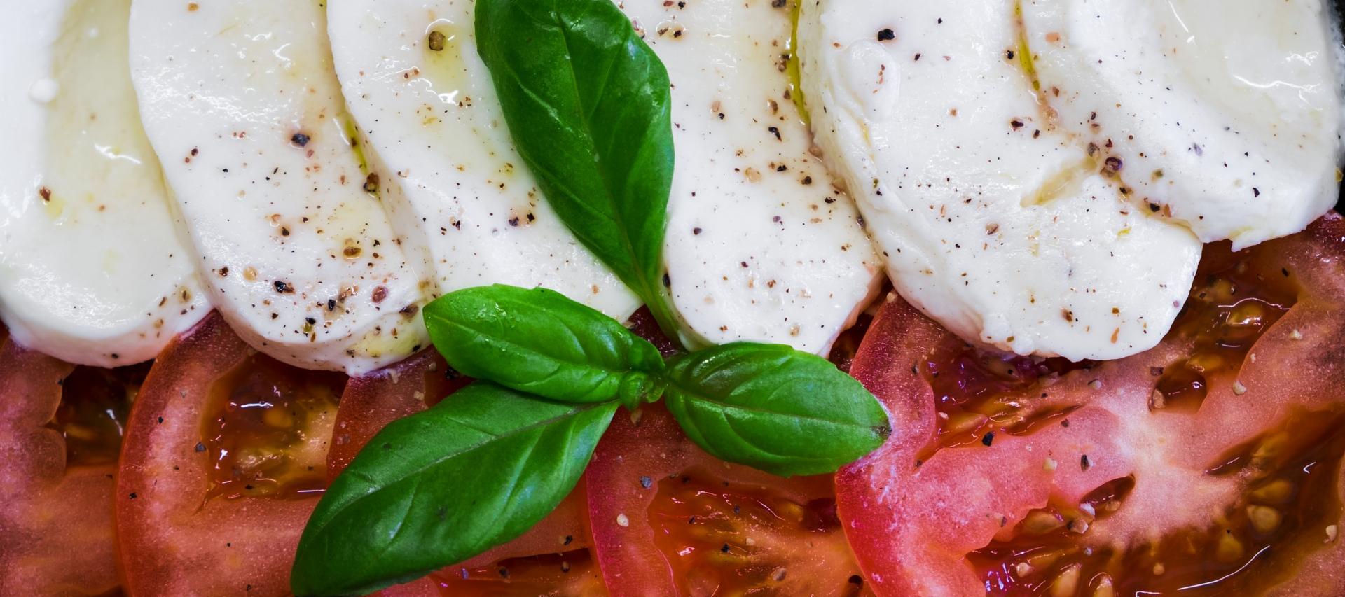 Mozzarella di Bufala in a Caprese Salad