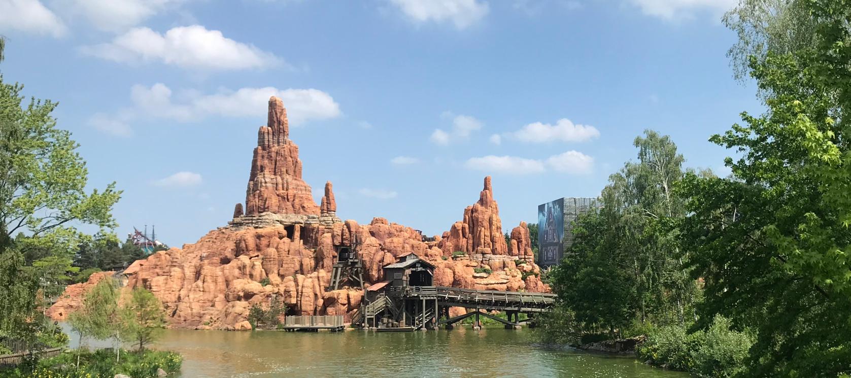 View of Big Thunder Mountain in Frontierland in Disneyland Paris