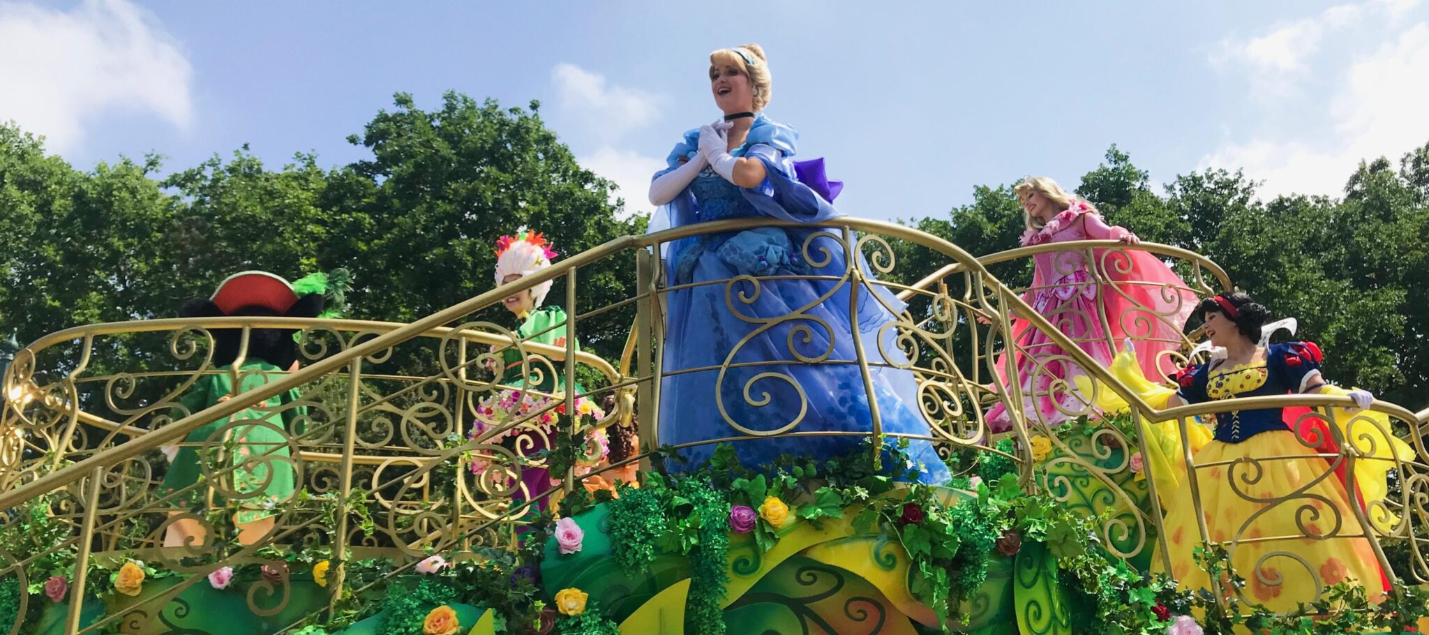 Cinderella during the Princess Parade in Disneyland Paris