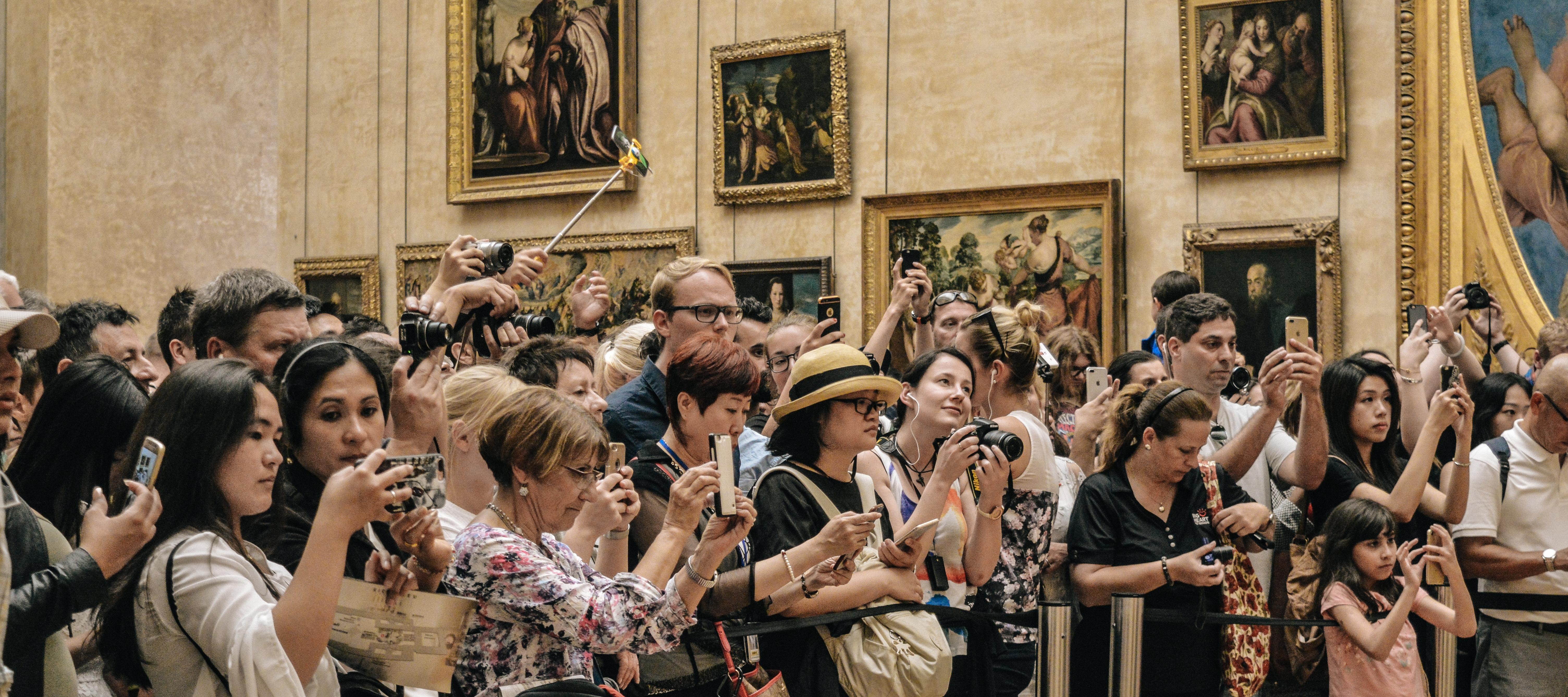 Crowd at The Louvre in Paris