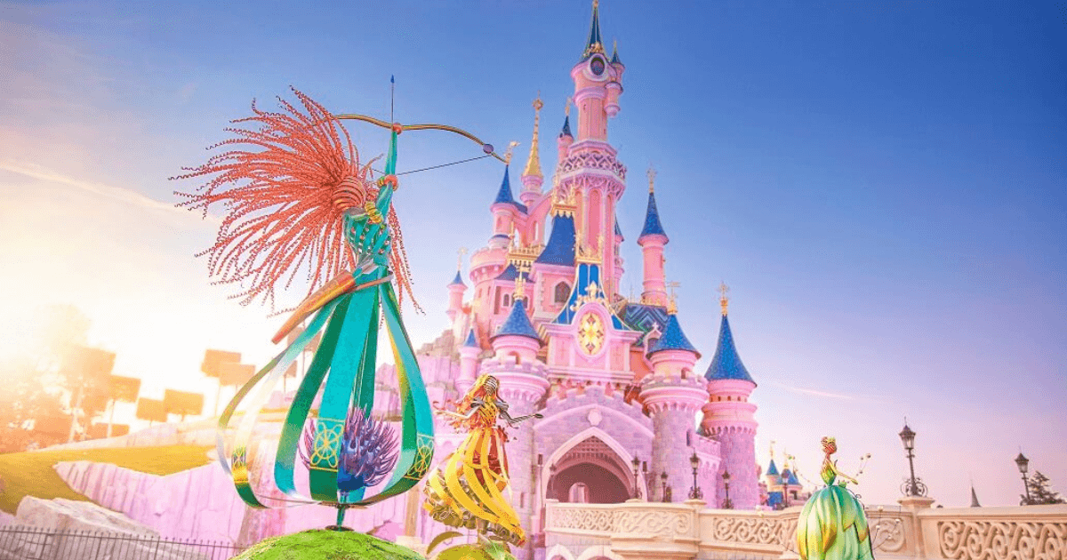 The colourful Disneyland Paris castle.