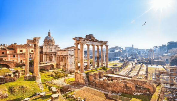 The roman forum in Rome.