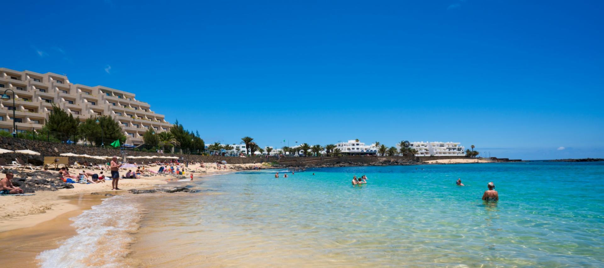 Beach in Costa Teguise in Lanzarote