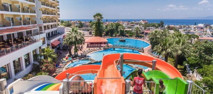 Palmin hotel and it's waterslides in Kusadasi