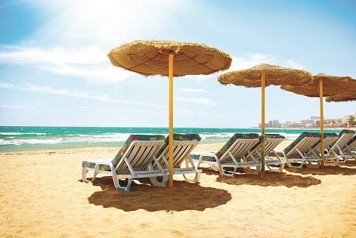 Beach in Torremolinos along the Costa del Sol