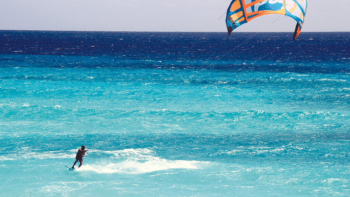 someone windsurfing in Barbados