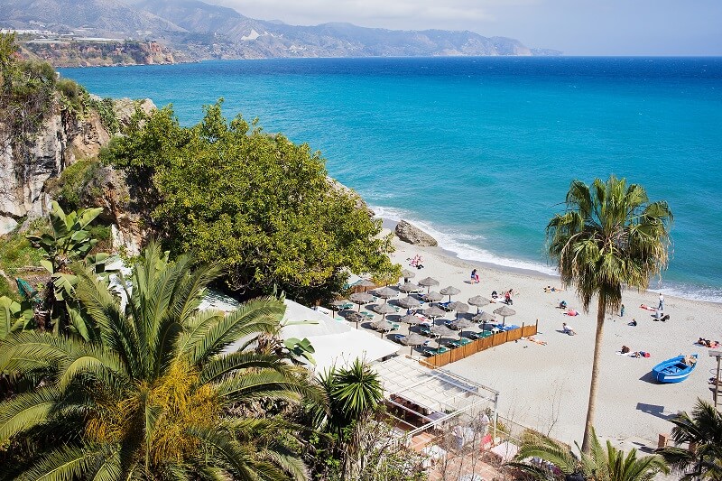 A sandy beach in Nerja