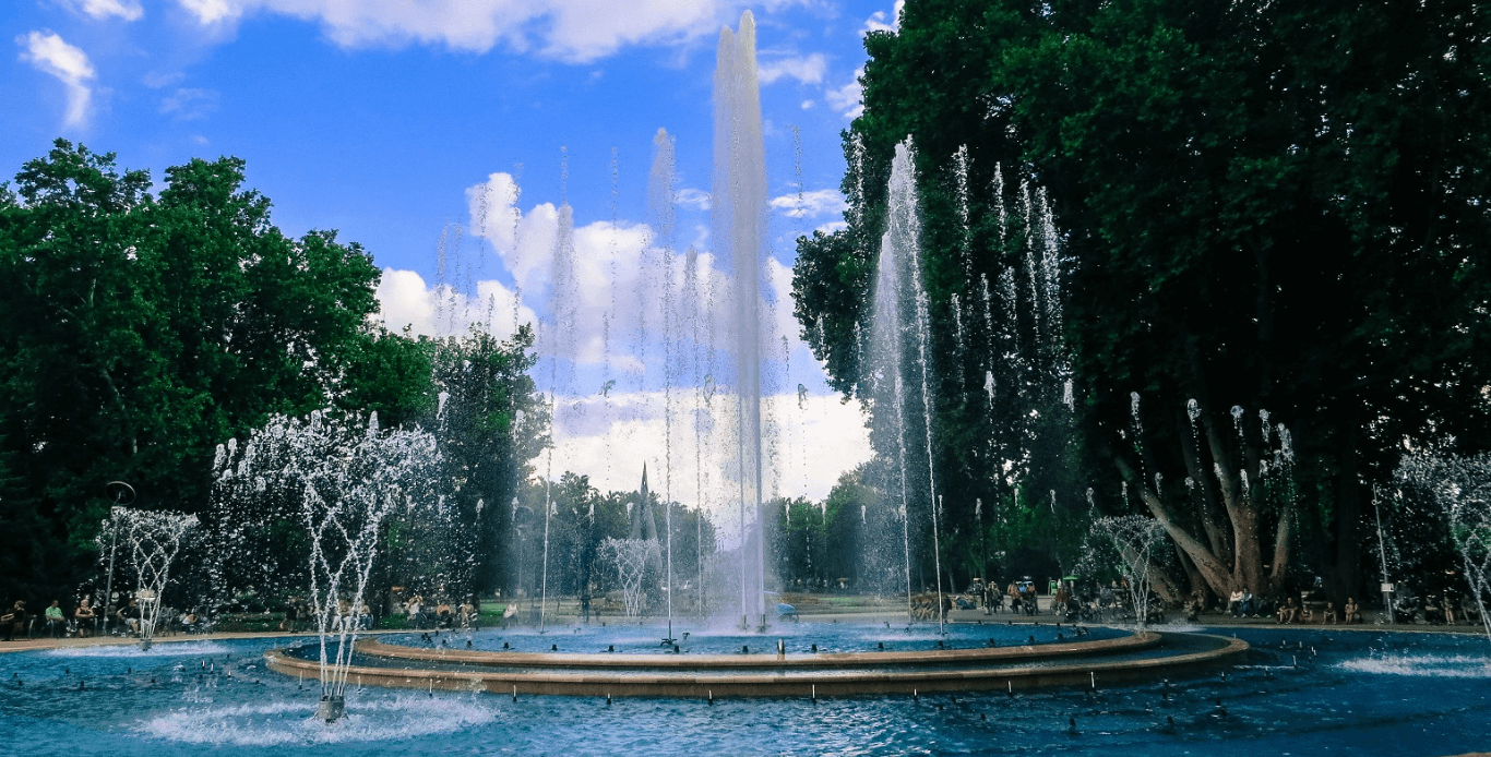 Water fountain in Margaret Island Budapest