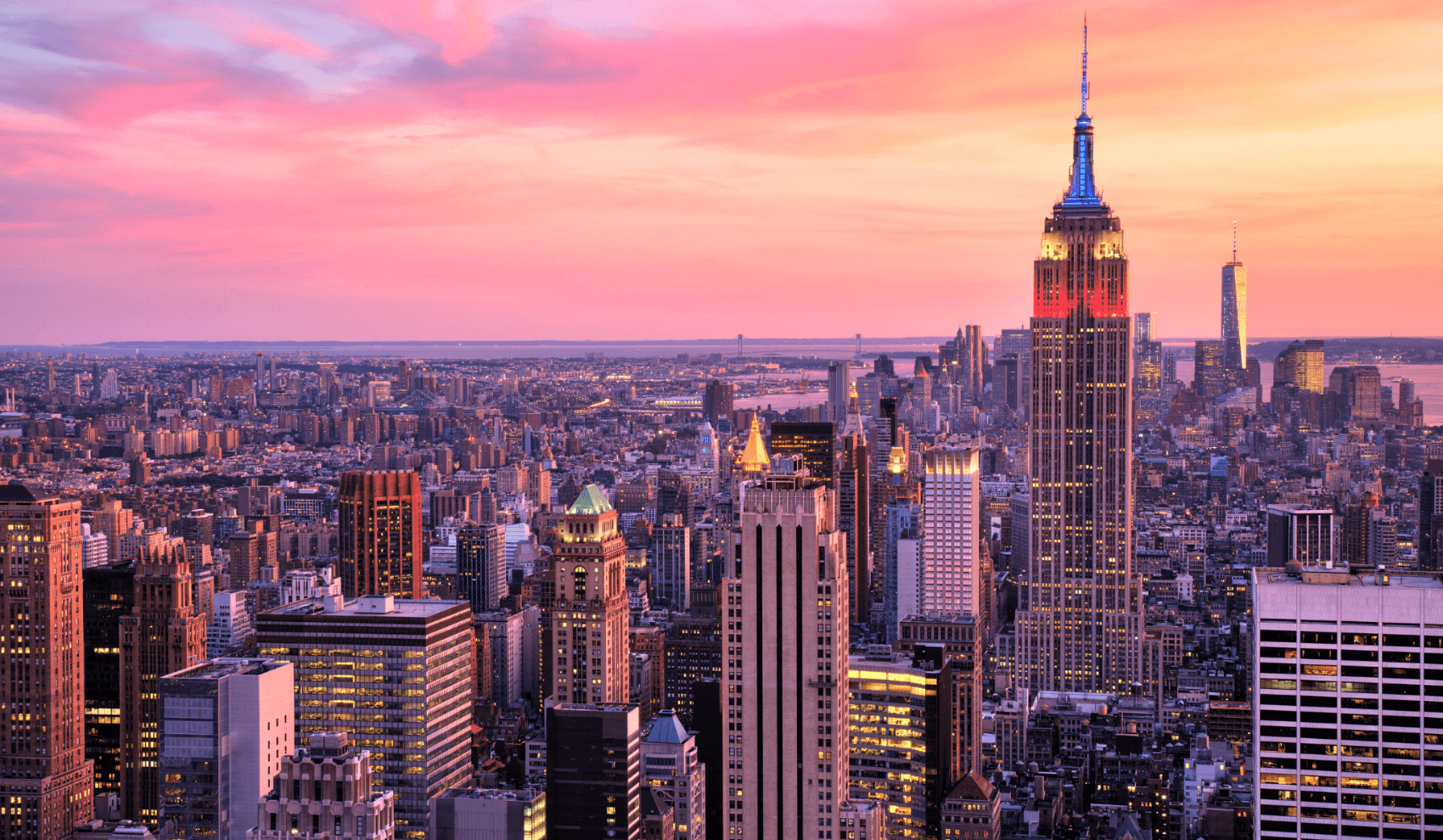 nyc skyline view empire state building