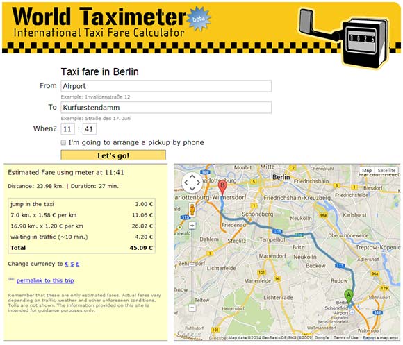 Know your taxi fare before you travel with WorldTaximeter.com